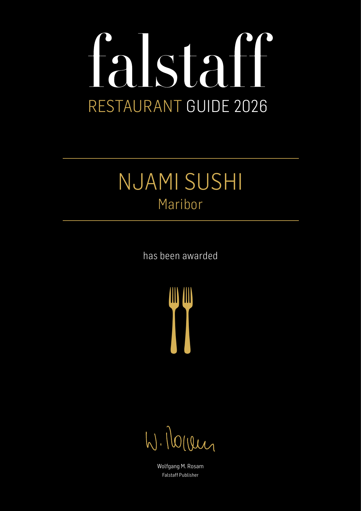 Falstaff Restaurant Guide 2026 – Njami Sushi Maribor